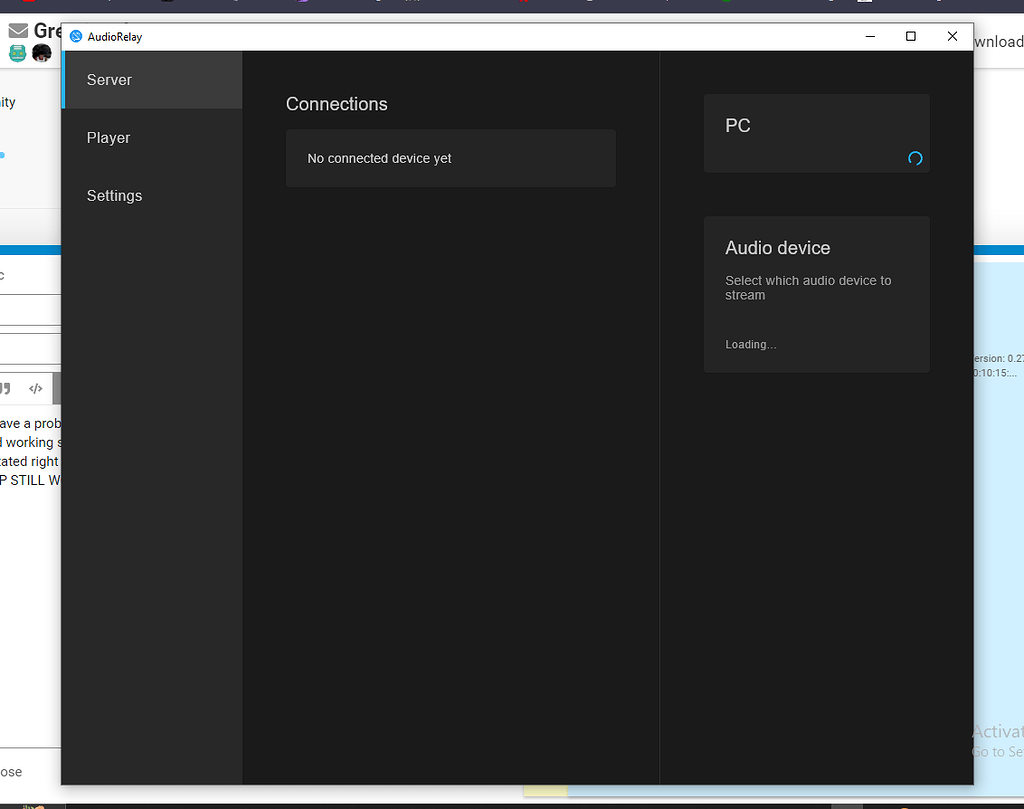 Severs Loading problem - Help - AudioRelay